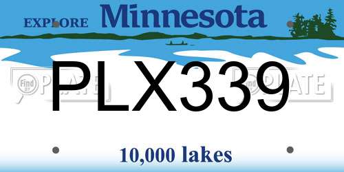 PLX339 Minnesota License Plate