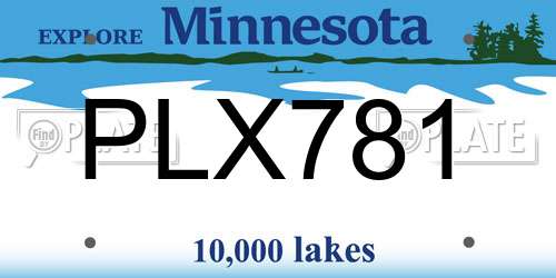 PLX781 Minnesota License Plate