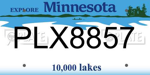 PLX8857 Minnesota License Plate