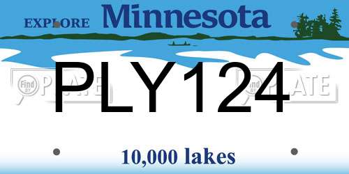 PLY124 Minnesota License Plate