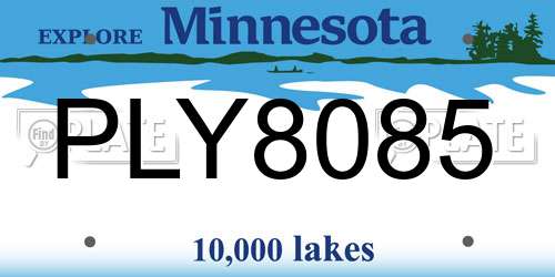 PLY8085 Minnesota License Plate