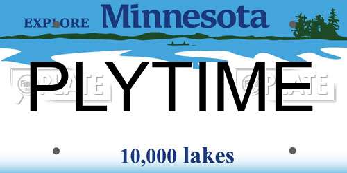 PLYTIME Minnesota License Plate