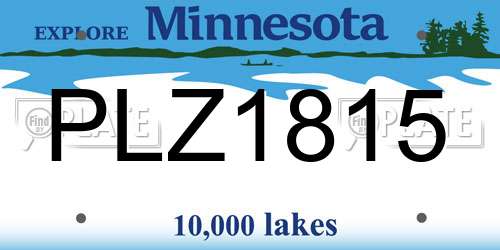 PLZ1815 Minnesota License Plate