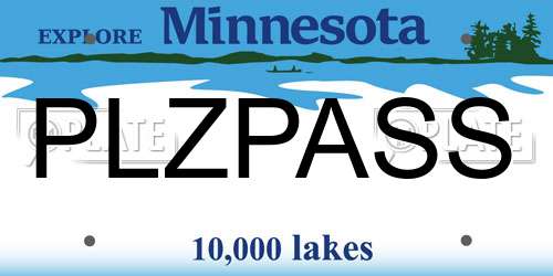 PLZPASS Minnesota License Plate