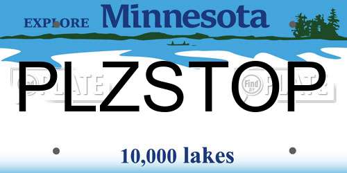 PLZSTOP Minnesota License Plate
