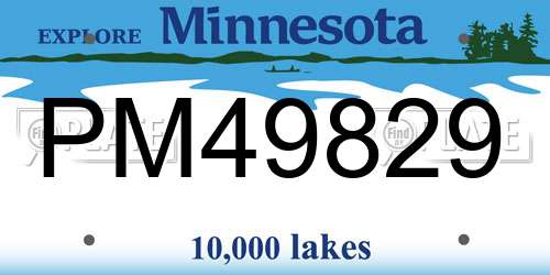 PM49829 Minnesota License Plate