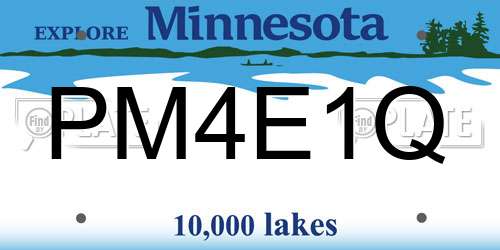 PM4E1Q Minnesota License Plate