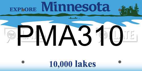 PMA310 Minnesota License Plate