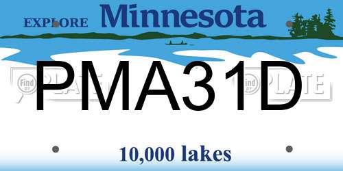PMA31D Minnesota License Plate