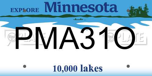 PMA31O Minnesota License Plate