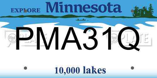 PMA31Q Minnesota License Plate