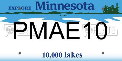 PMAE10 Minnesota License Plate