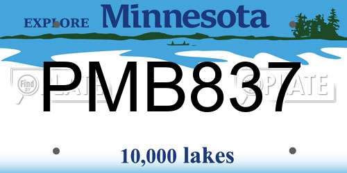 PMB837 Minnesota License Plate
