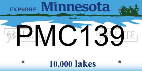 PMC139 Minnesota License Plate