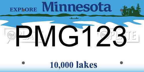 PMG123 Minnesota License Plate