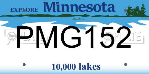 PMG152 Minnesota License Plate