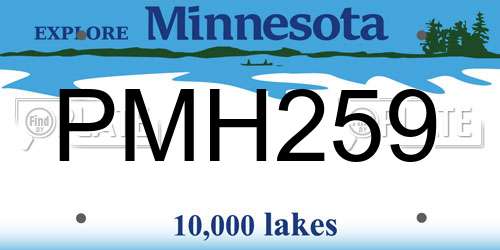 PMH259 Minnesota License Plate