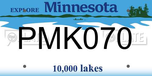 PMK070 Minnesota License Plate