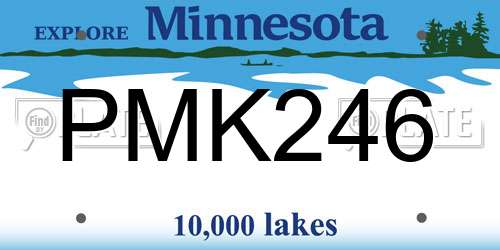 PMK246 Minnesota License Plate