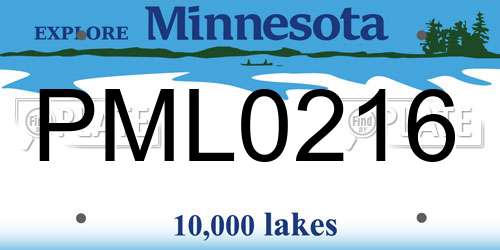 PML0216 Minnesota License Plate