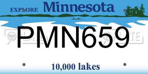 PMN659 Minnesota License Plate