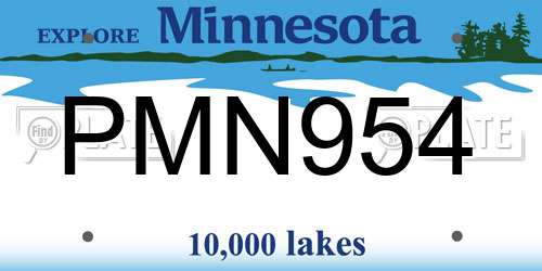 PMN954 Minnesota License Plate