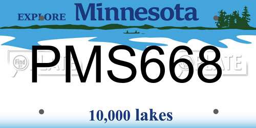 PMS668 Minnesota License Plate