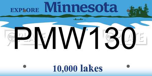 PMW130 Minnesota License Plate