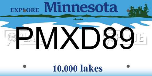 PMXD89 Minnesota License Plate