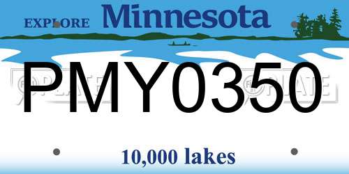 PMY0350 Minnesota License Plate