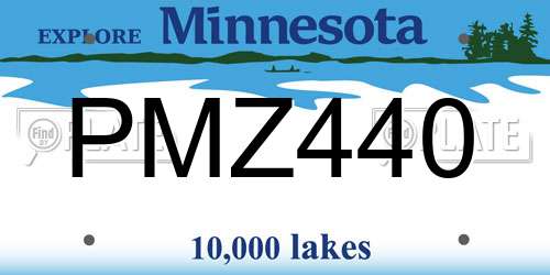 PMZ440 Minnesota License Plate