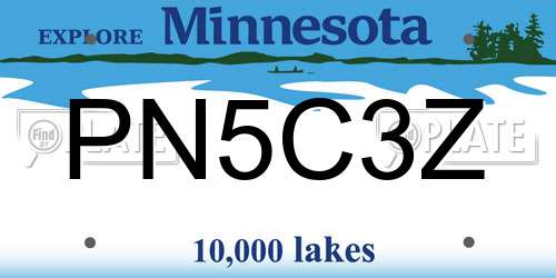 PN5C3Z Minnesota License Plate