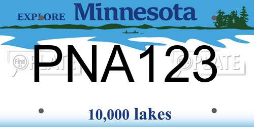 PNA123 Minnesota License Plate