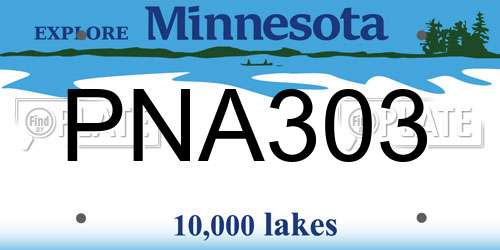 PNA303 Minnesota License Plate