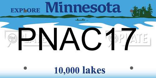 PNAC17 Minnesota License Plate