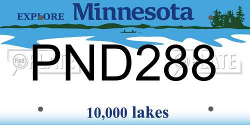 PND288 Minnesota License Plate
