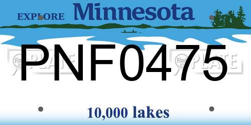 PNF0475 Minnesota License Plate