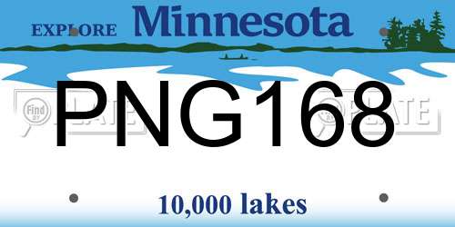 PNG168 Minnesota License Plate