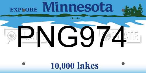 PNG974 Minnesota License Plate