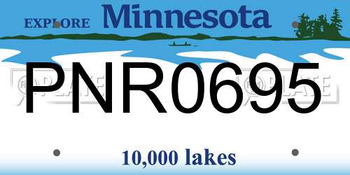 PNR0695 Minnesota License Plate