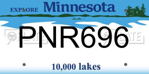 PNR696 Minnesota License Plate
