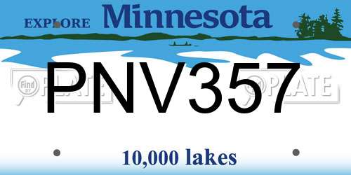 PNV357 Minnesota License Plate