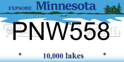 PNW558 Minnesota License Plate