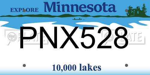 PNX528 Minnesota License Plate