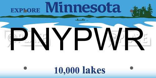 PNYPWR Minnesota License Plate