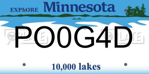 PO0G4D Minnesota License Plate