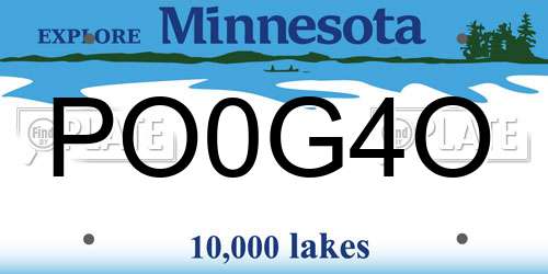 PO0G4O Minnesota License Plate