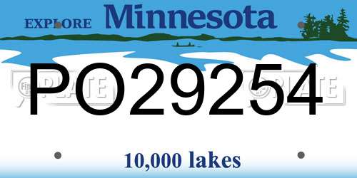 PO29254 Minnesota License Plate