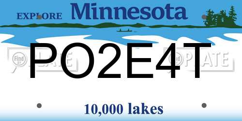 PO2E4T Minnesota License Plate