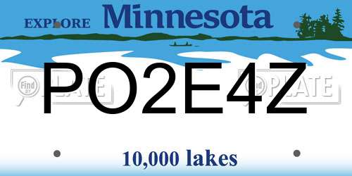 PO2E4Z Minnesota License Plate